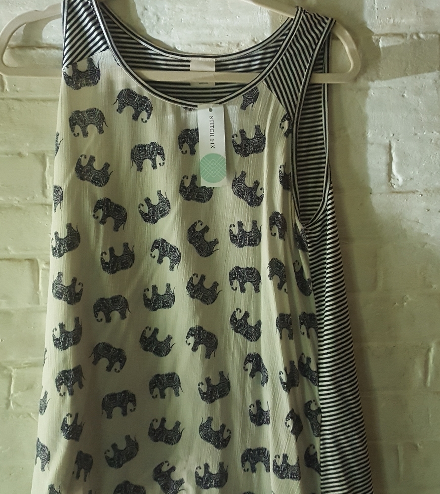 Kaileigh. High low mixed pattern tank NWT. USA.